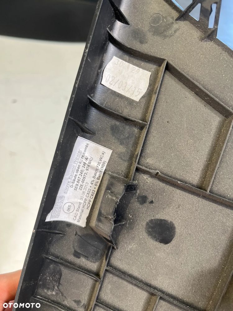 PLASTIKI WYPOSAZENIE Skoda Octavia III osłona bagażnika 5E9863459 - 14