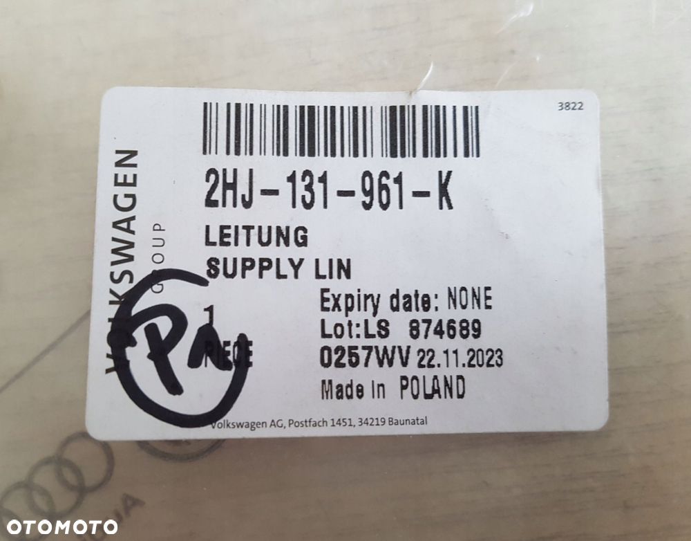 vag vw amarok 23^ przewód rura wąż adblue 2hj131961k - 3