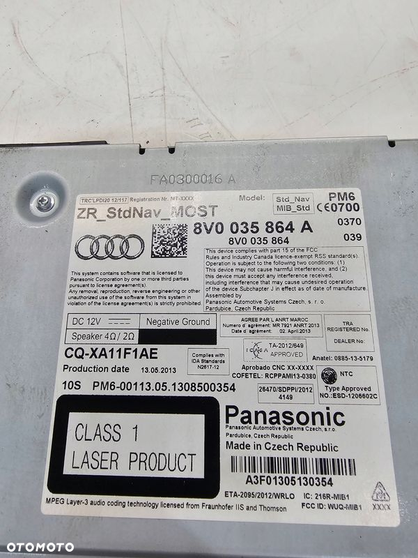 JEDNOSTKA MMI CZYTNIK KART AUDI A3 8V 8V0035864A - 7