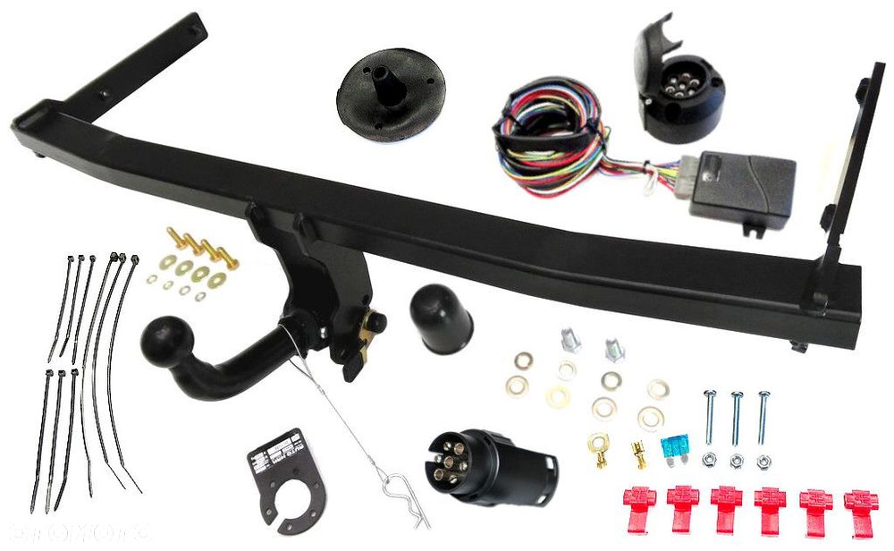 SŁUPSK WYPINANY AUTO  HAK HOLOWNICZY + MODUŁ WH1 + ADAPTER do GOLF 5 V+PLUS 6 VI+PLUS od 2003-2014 - 1