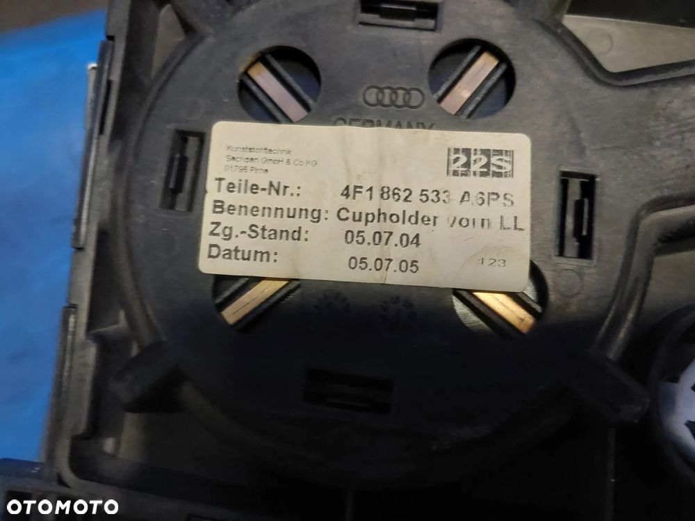 Tunel środkowy sterownik MMI Audi A6 C6 KOMPLETNY 4F1862533 Schowek cupholder 4F1857951C Panel podświetlenie biegów 4F1713463B dźwignia dźwigienka włącznik hamulca ręcznego - 6