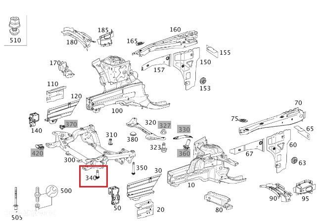 MERCEDES SWIELE MODELI Sruba przedniego wózka sanek M14x1.5-SGX50 - 2