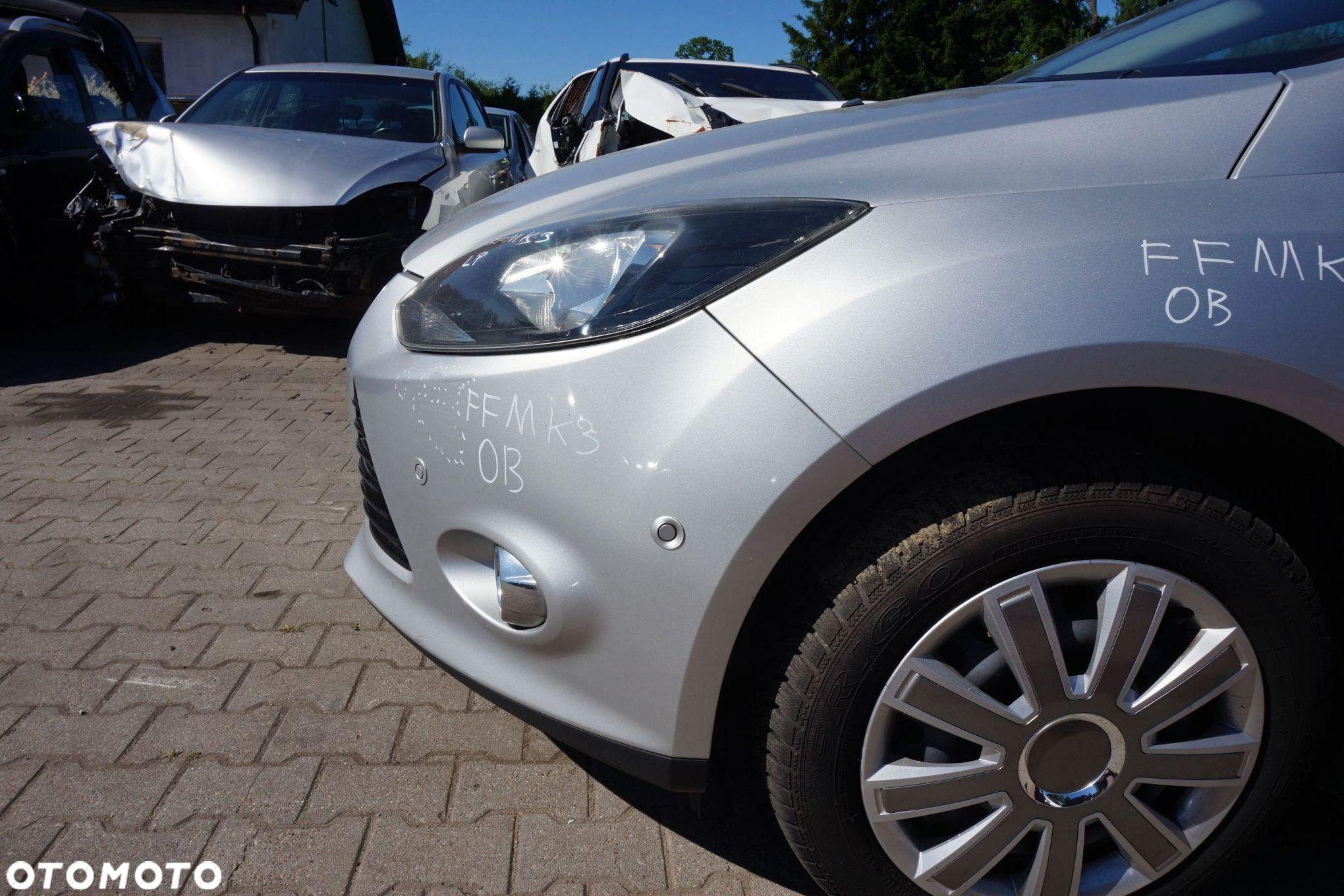 MASKA ZDERZAK BŁOTNIKI LAMPY FOCUS III MK3 OB 0B  FORD 2010-2014 SREBRNY PRZÓD KOMPLETNY - 7