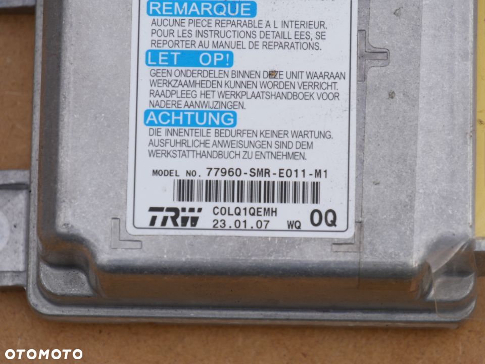 MODUŁ AIRBAG SRS HONDA CIVIC VIII UFO 3D TYPE-R  77960-SMR-E011-M1 - 2