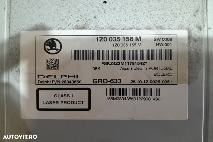 Radio cd 1Z0035156M 1Z0035156M Skoda Octavia 2 [facelift] [2008 - 201 - 4