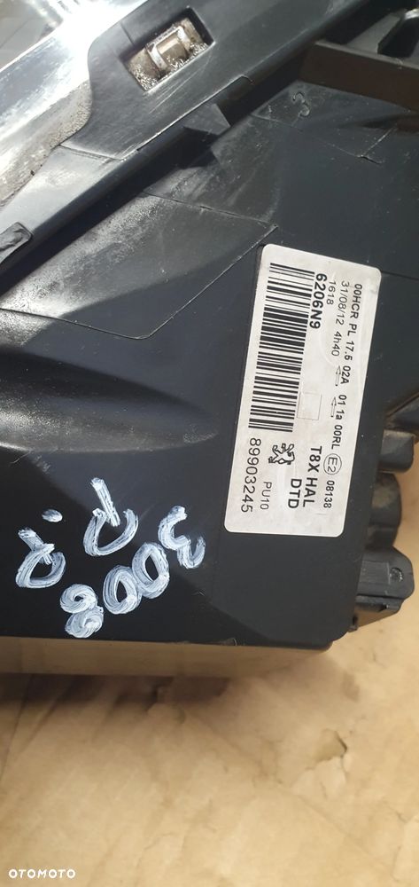 Lampa prawy przód przednia prawa Peugeot 3008 89903245 - 8