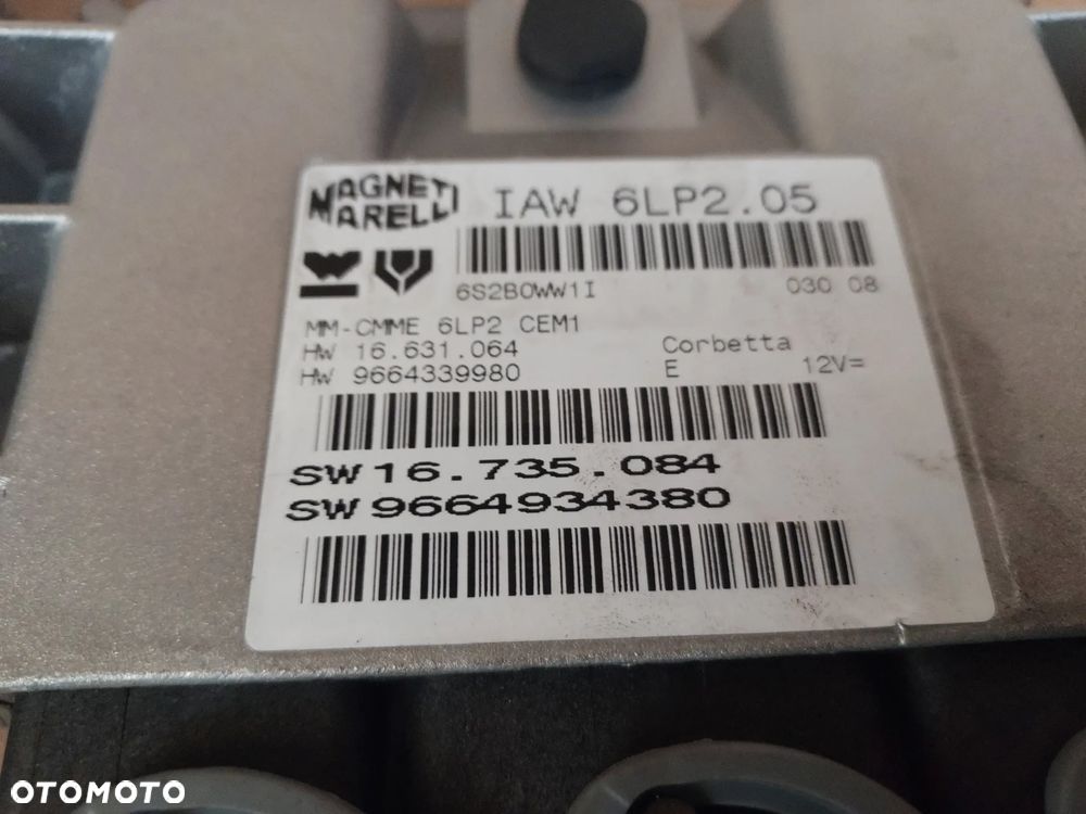 Zestaw startowy komputer sterownik silnika kolumna BSI Citroen C4 1.4 16V I6LP2.05 9664934380 9664339980 9663798580 - 2