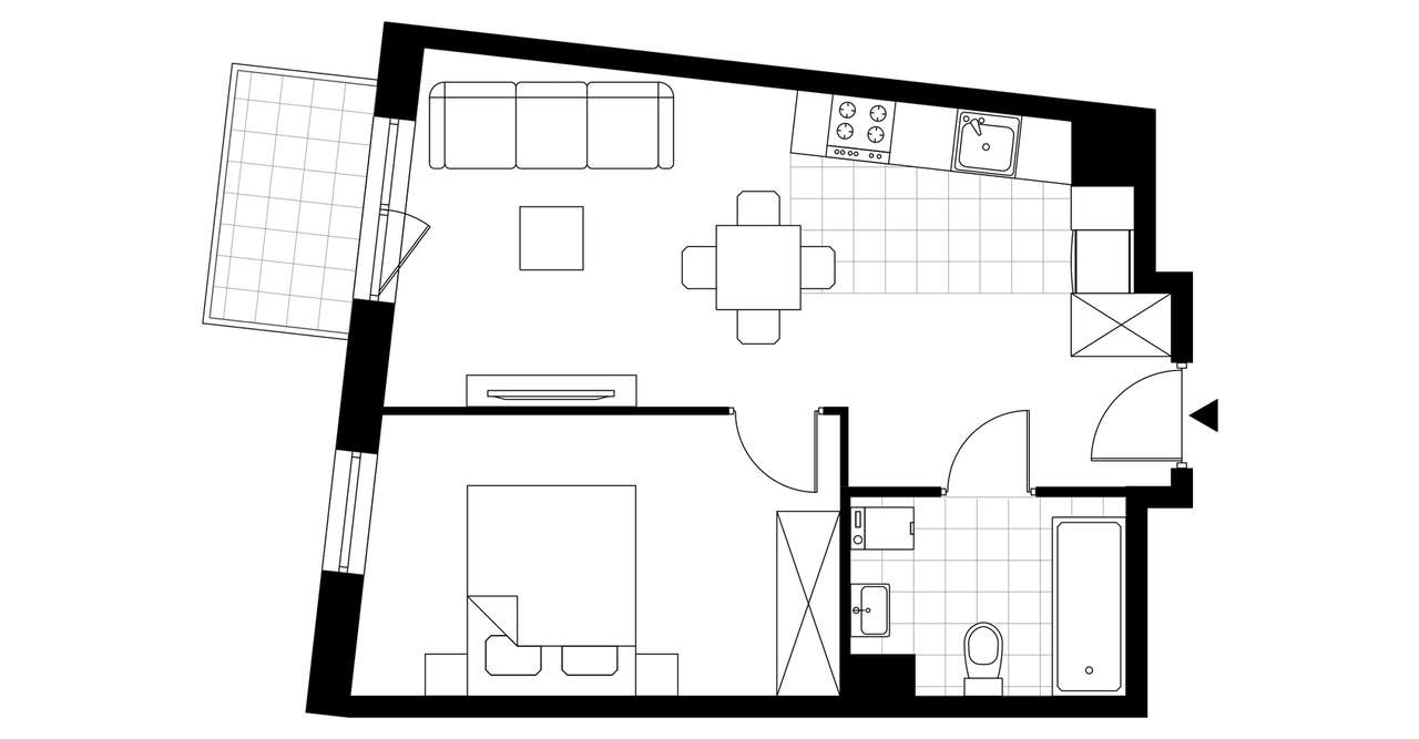2-pokojowe mieszkanie 41m2 + balkon - Pełny obrazek: 4/14