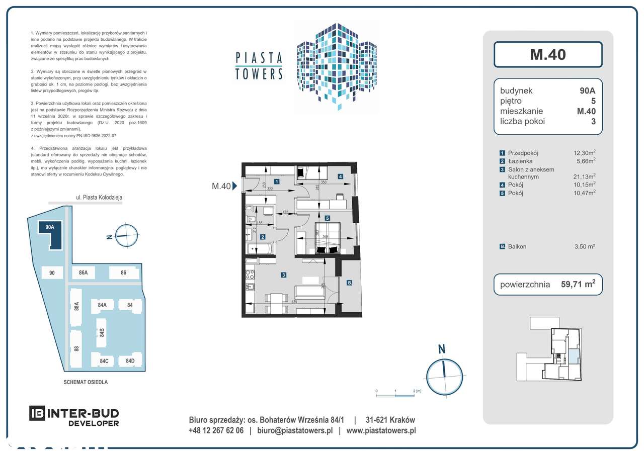 3-pokojowe mieszkanie 59m2 + balkon Bez Prowizji
