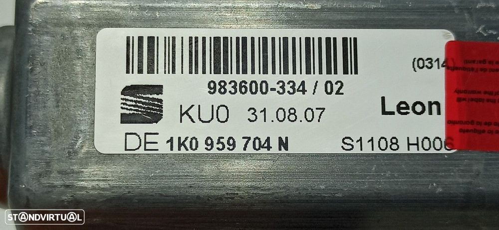 MOTOR ELEVADOR TRASEIRO DIREITO SEAT LEON (1P1) REFERENCE - 2