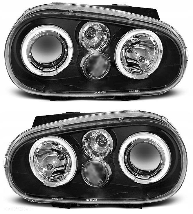 Reflektory Lampy kpl Ringi Angel Eyes Led Diody Czarne VW Golf IV 4 1j 1998 - 1