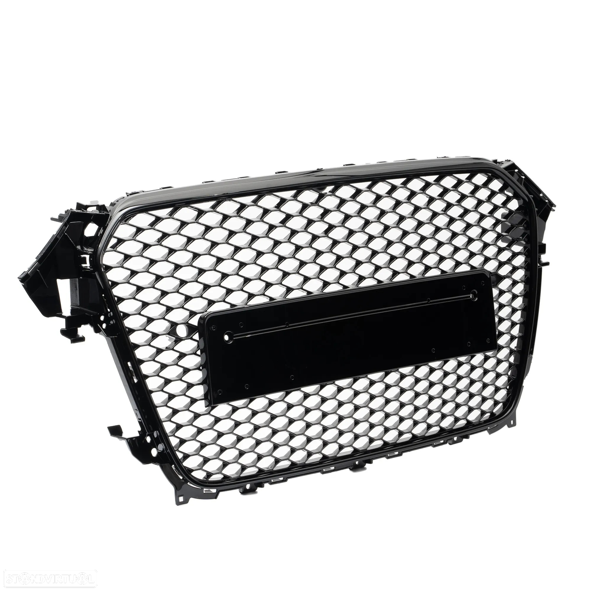 Grelha frontal para Audi A4/S4 B8 12-15 Em Plastico ABS Look RS4 com aro em preto piano brilhante compatível com a versão Standart e S-Line - 2