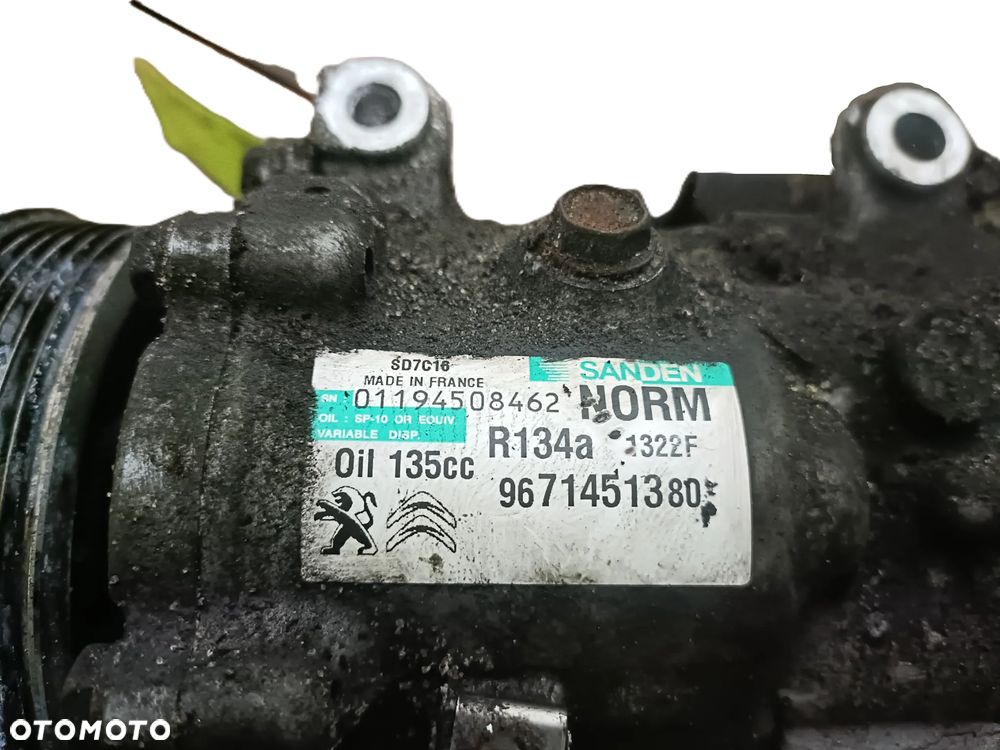 PEUGEOT 3008 I 09-16 2,0 D EE sprężarka kompresor klimatyzacji SANDEN 9671451380 * - 7