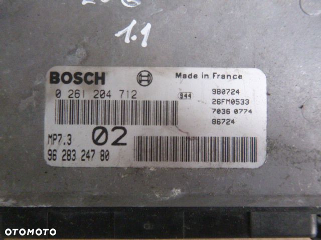 ZESTAW STARTOWY PEUGEOT 206 1.4 8v 0261204712 - 8
