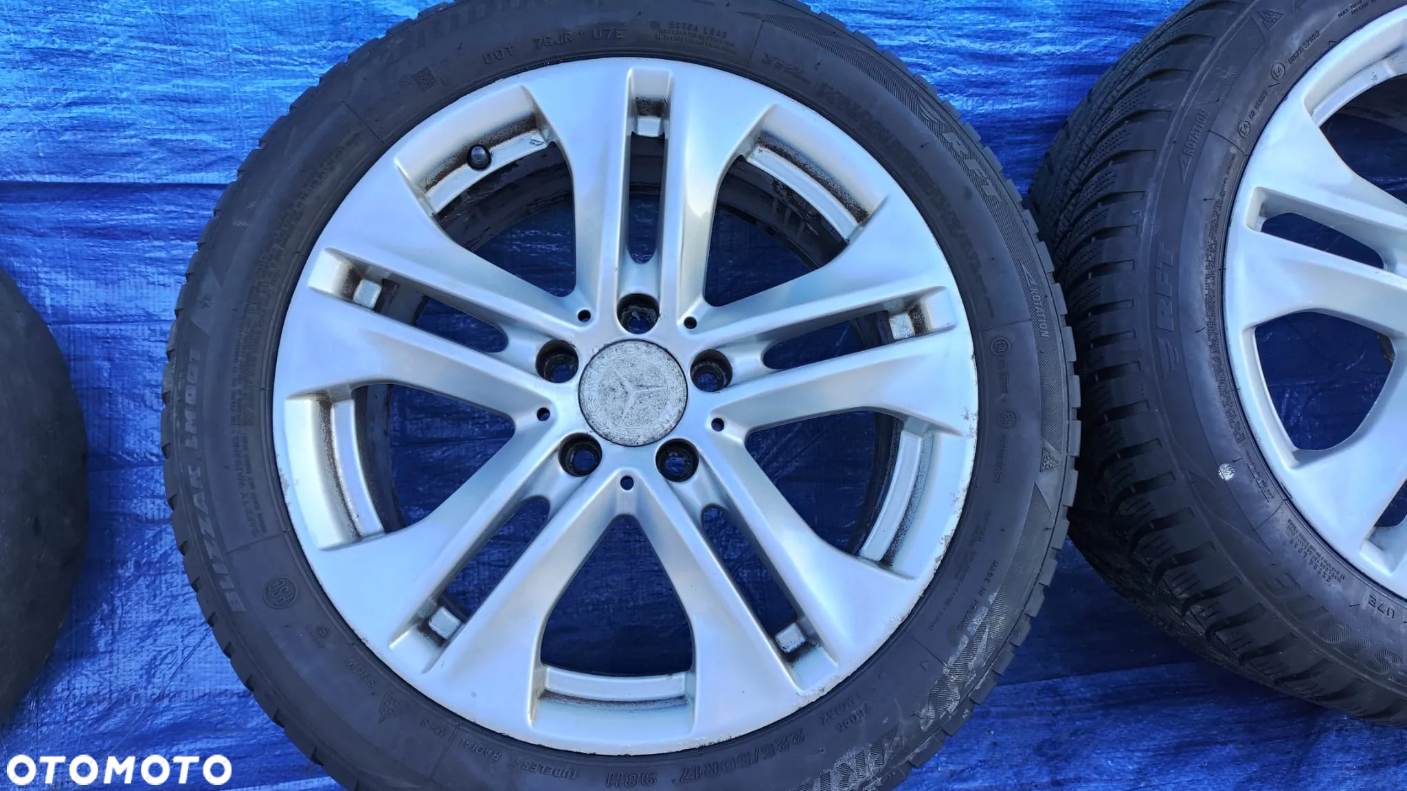 KOŁA FELGI ALUMINIOWE ALUFELGI 8Jx17 ET48 A2124010902 OPONY ZIMOWE BRIDGESTONE BLIZZAK LM001 225/50R17 225 50 17 MERCEDES W212 W207 - 2