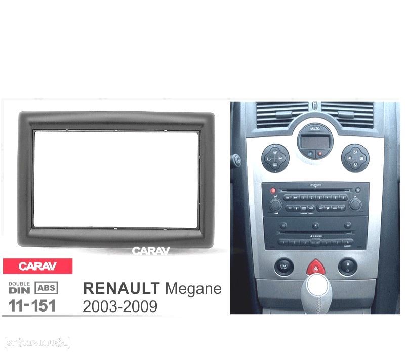 MOLDURA ADAPTADOR PRETO PARA RADIO 2-DIN PARA RENAULT MEGANE 02-09 - 3