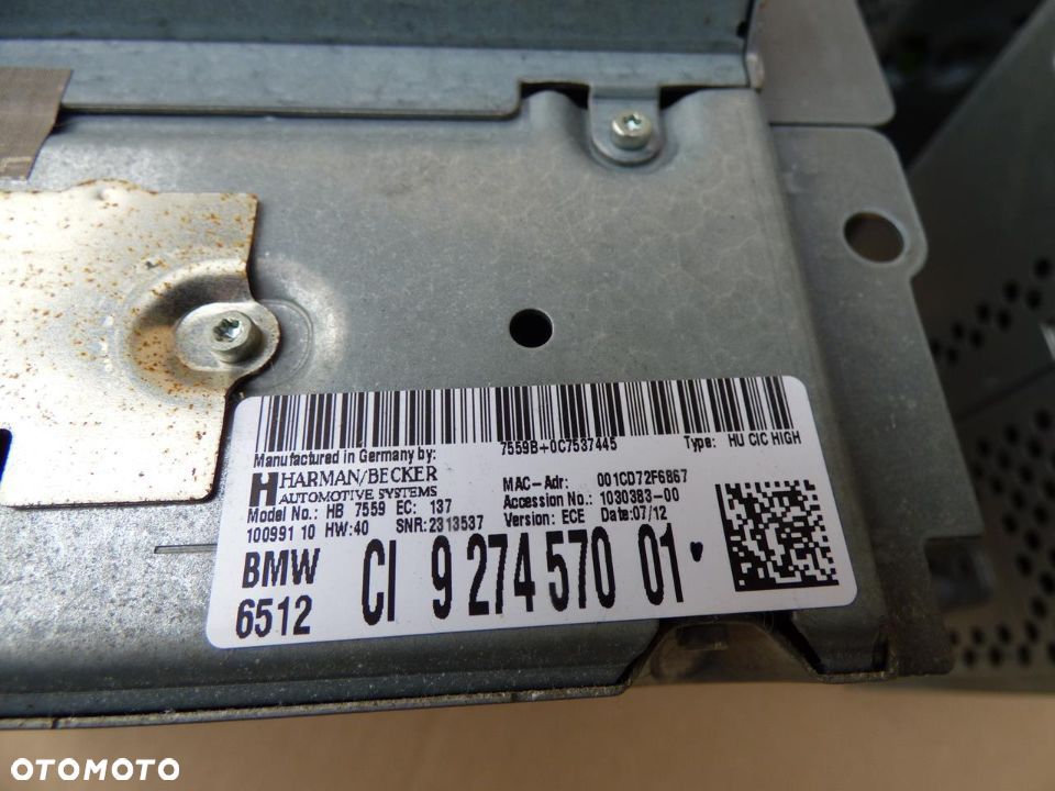 NAWIGACJA CZYTNIK BMW F01 f02 F10 F07 F13 HARMAN/BECKER - 3