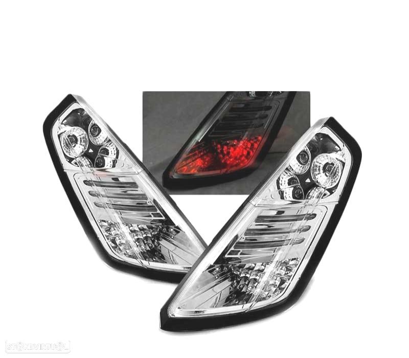 FAROLINS TRASEIROS LED FIAT GRANDE PUNTO 05-09 CHROME CROMADO - 1