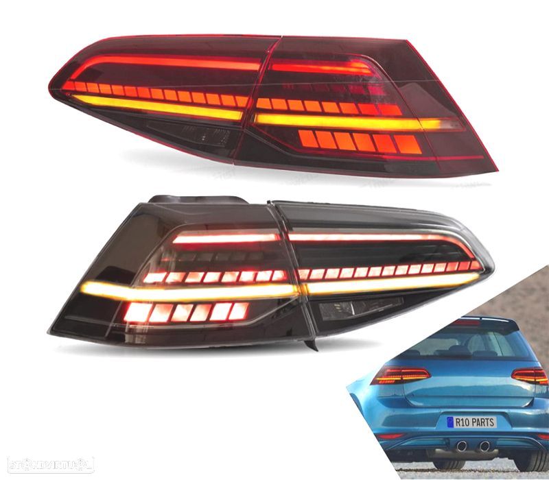FAROLINS LED VOLKSWAGEN VW GOLF 7 7.5 12-20 INDICADORES DINÂMICOS FUMADO - 2