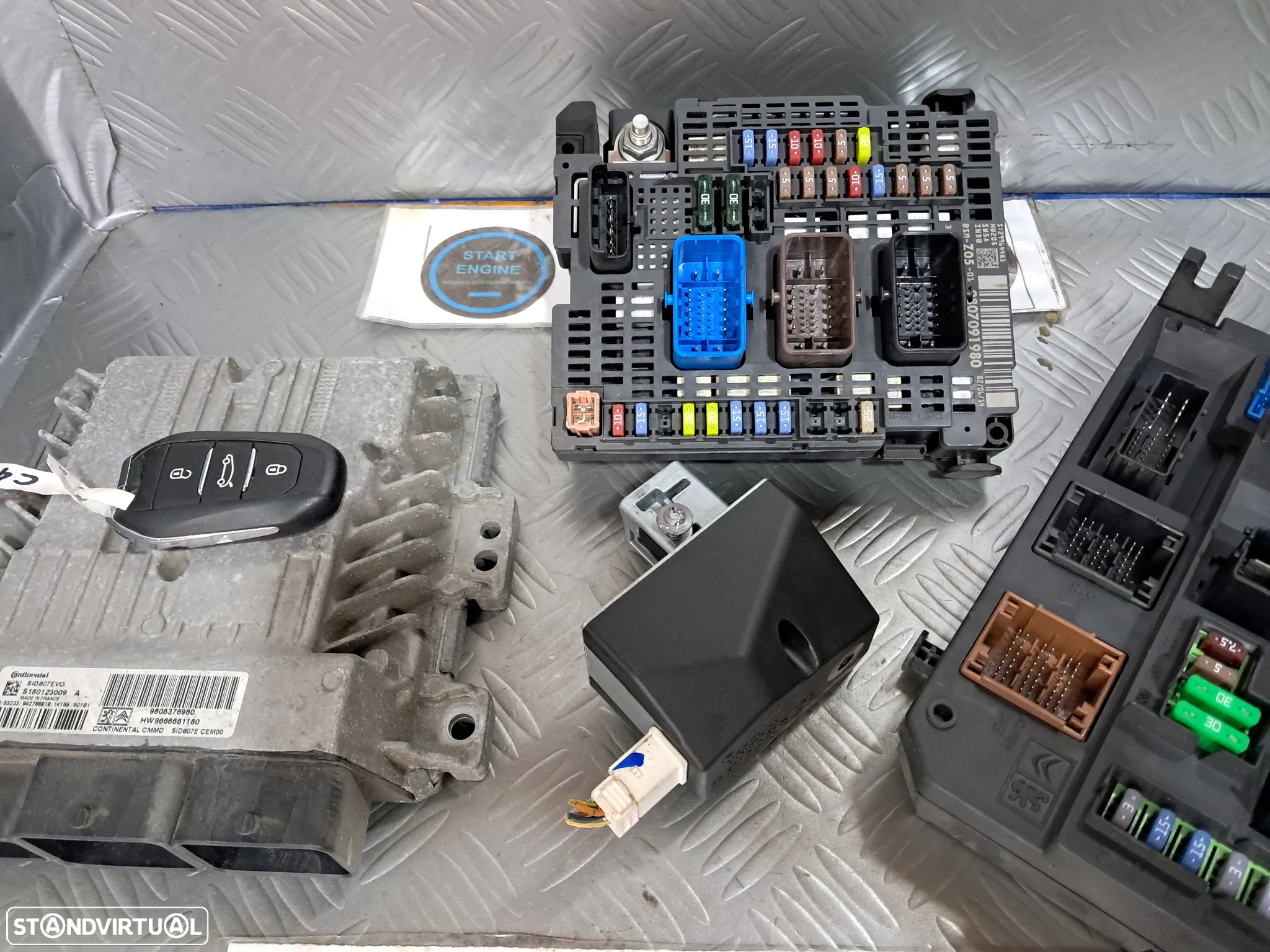 Conjunto Kit chave e mobilizador BSI centralina Citroen C4 Picasso II Peugeot 1.6 HDI - 3