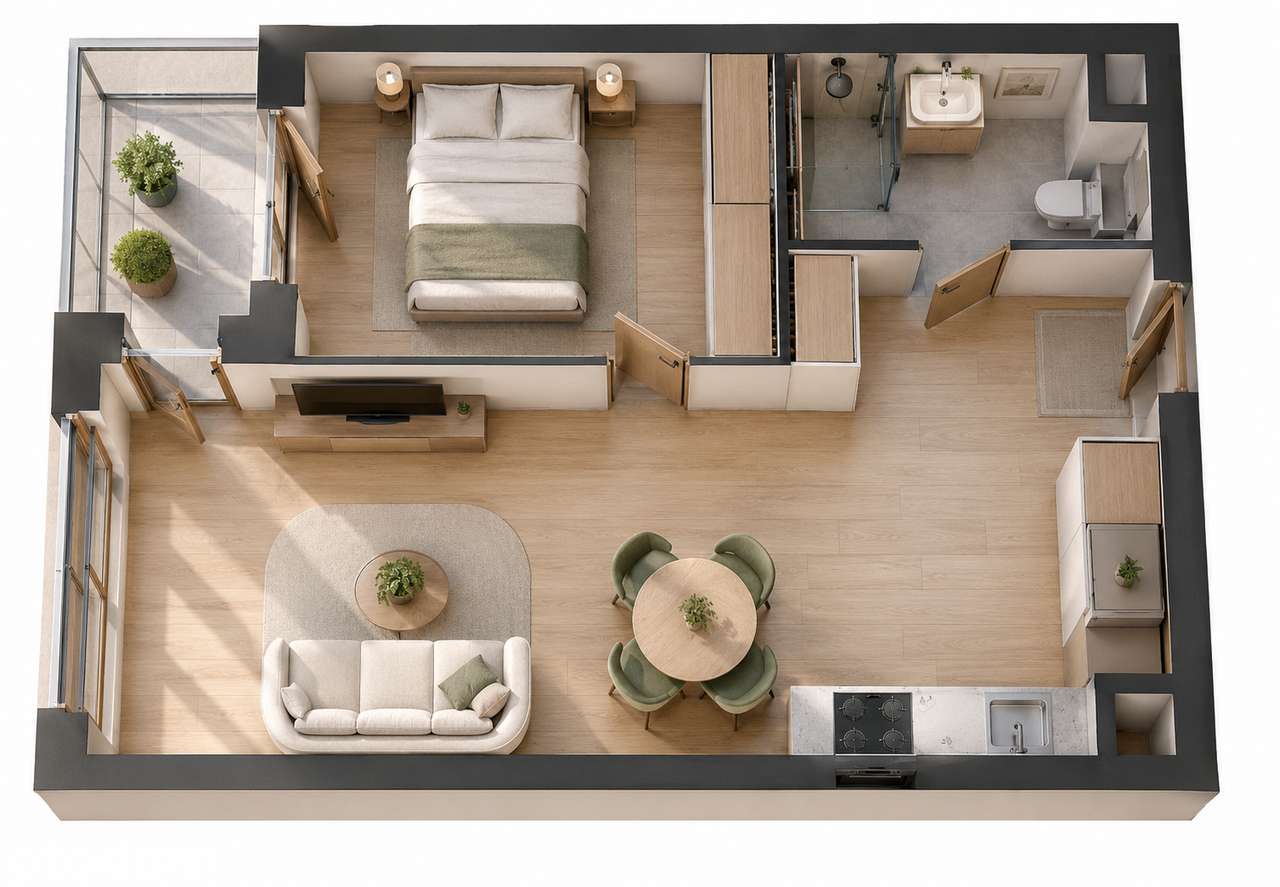 2 pokoje z loggią | Nowe Centrum Łodzi | 9 500 zł/m² | odbiór VI 2027