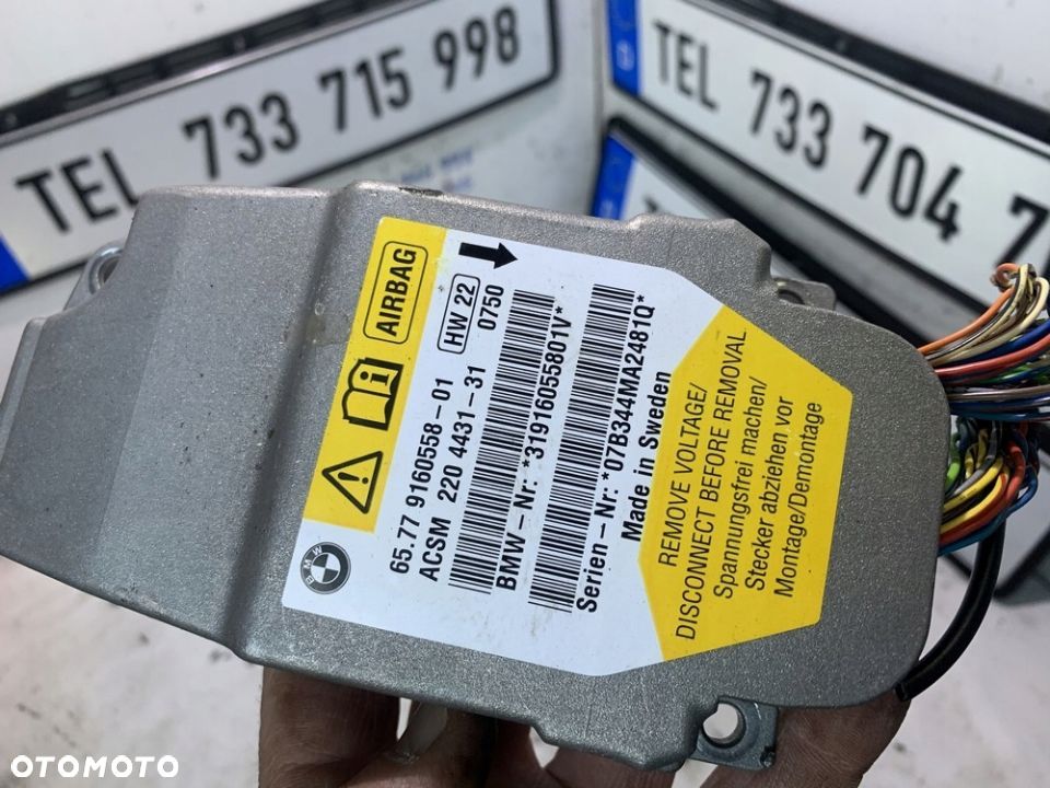 SENSOR MODUŁ PODUSZEK AIRBAG 9160558 BMW E60 E61 - 2