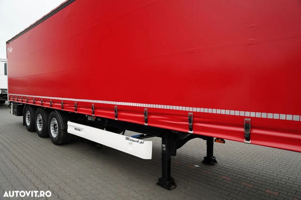 Wielton / CORTINĂ STANDARD / REMORCA DIN OȚEL - 9 M / AXĂ CULISANTĂ / SAF / ACOPERIȘ CULISANT / - 9