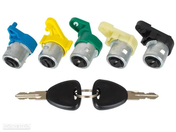 Kit de 5 fechos Canhões das portas com chaves da Renault Kangoo Mk1 NOVOS - 1