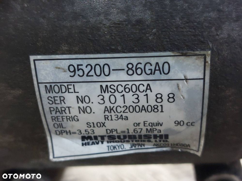 SPRĘŻARKA KOMPRESOR KLIMATYZACJI SUZUKI IGNIS II 1.3 16V 95200-86GA0 - 2