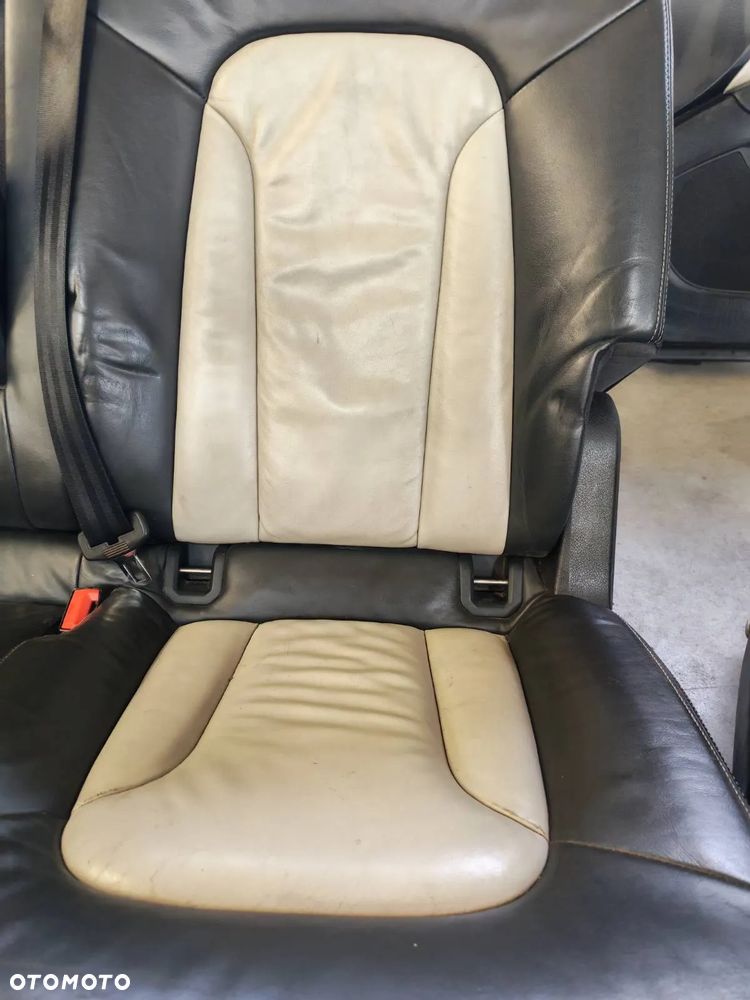 AUDI Q7 4L 05-15R FOTELE PRZOD KANAPA TYL DRUGI I TRZECI RZAD CZARNA I SZARA SKORA INDYVIDUAL 7 OSOB TAPICERKI ANGIELSKIE - 5