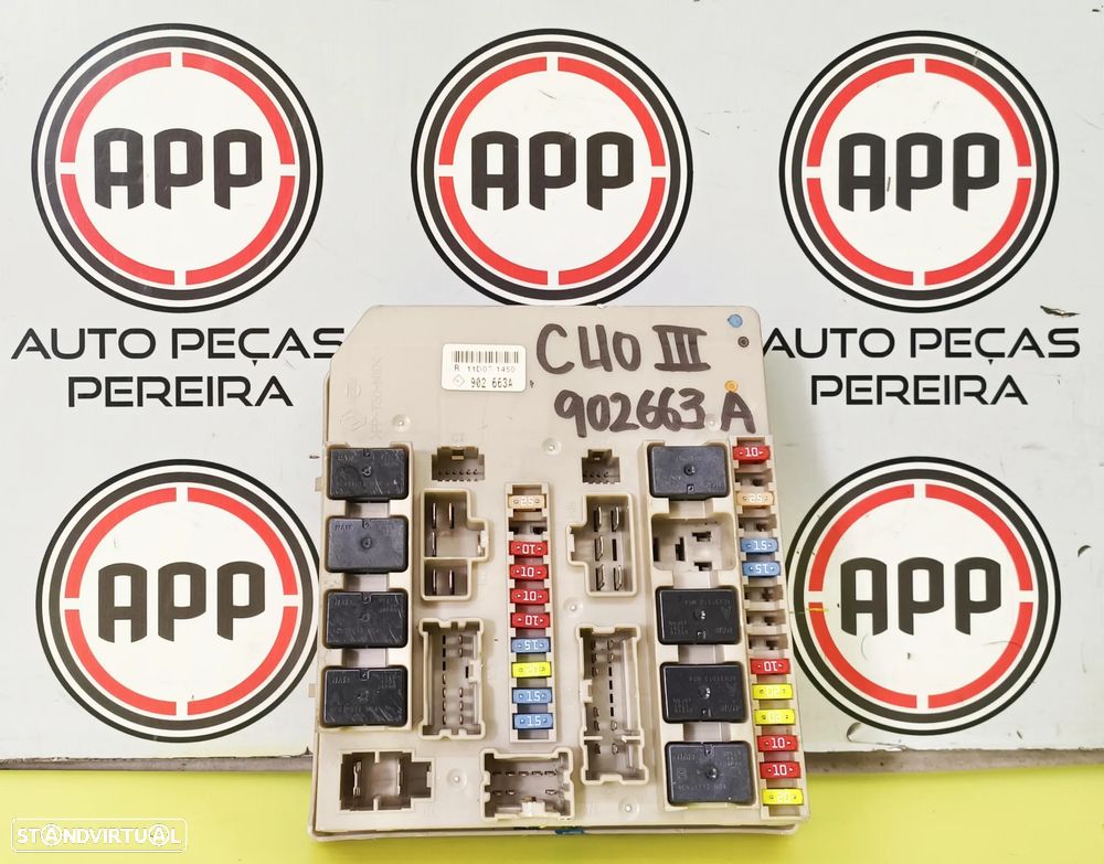 Módulo Fusíveis Renault Clio 3, refªs: 902446A, 902663A e 356231D. - 2