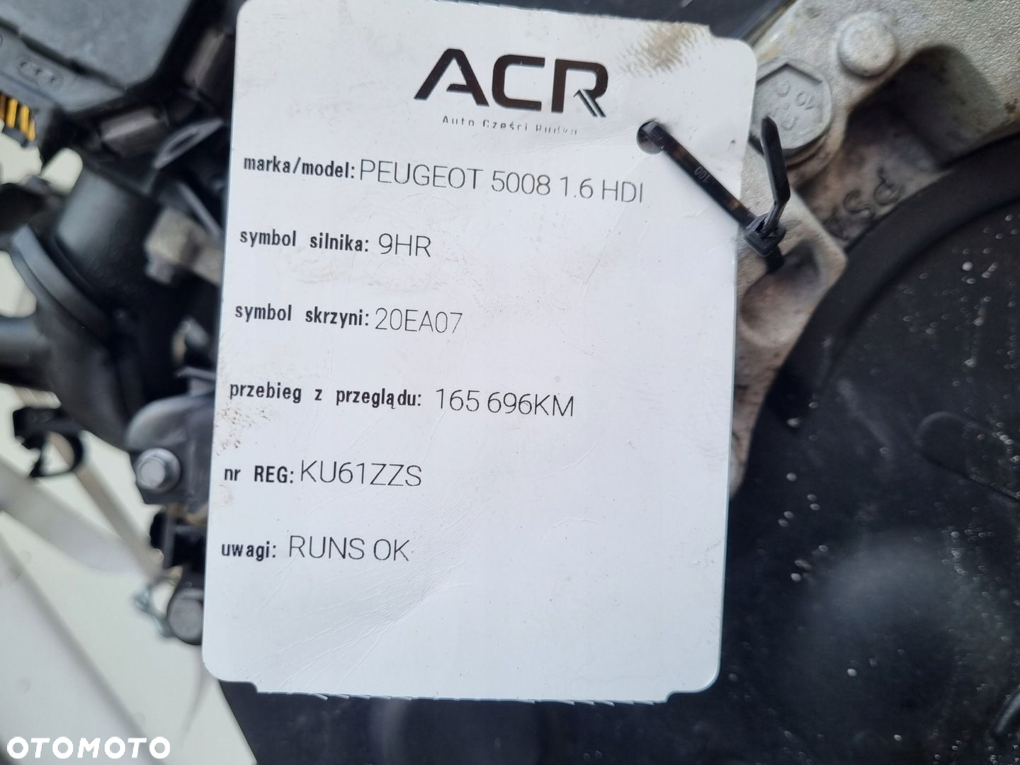 SILNIK Peugeot 508 1.6 HDI eHDI 112KM udokumentowane 165tyś 9H05 9HR - 12