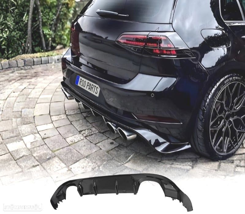 DIFUSOR VOLKSWAGEN VW GOLF 7 12-17 LOOK TCR PRETO BRILHANTE - 1