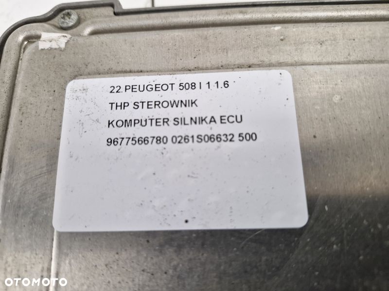 PEUGEOT 508 I 1 1.6 THP STEROWNIK KOMPUTER SILNIKA ECU 9677566780 0261S06632 - 5