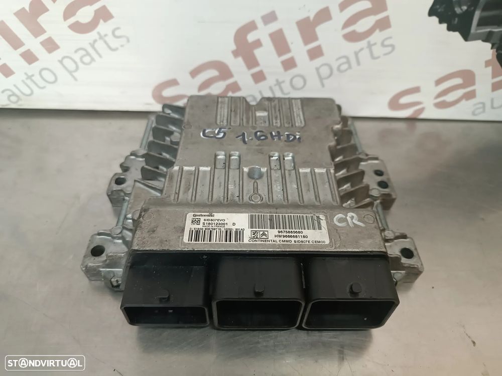 UNIDADE / CENTRALINA DO MOTOR PEUGEOT 308 3008 508 5008 CITROEN C4 C5 PICASSO 1.6HDI 8V S180123001D 9675885680 9666681180 - 1