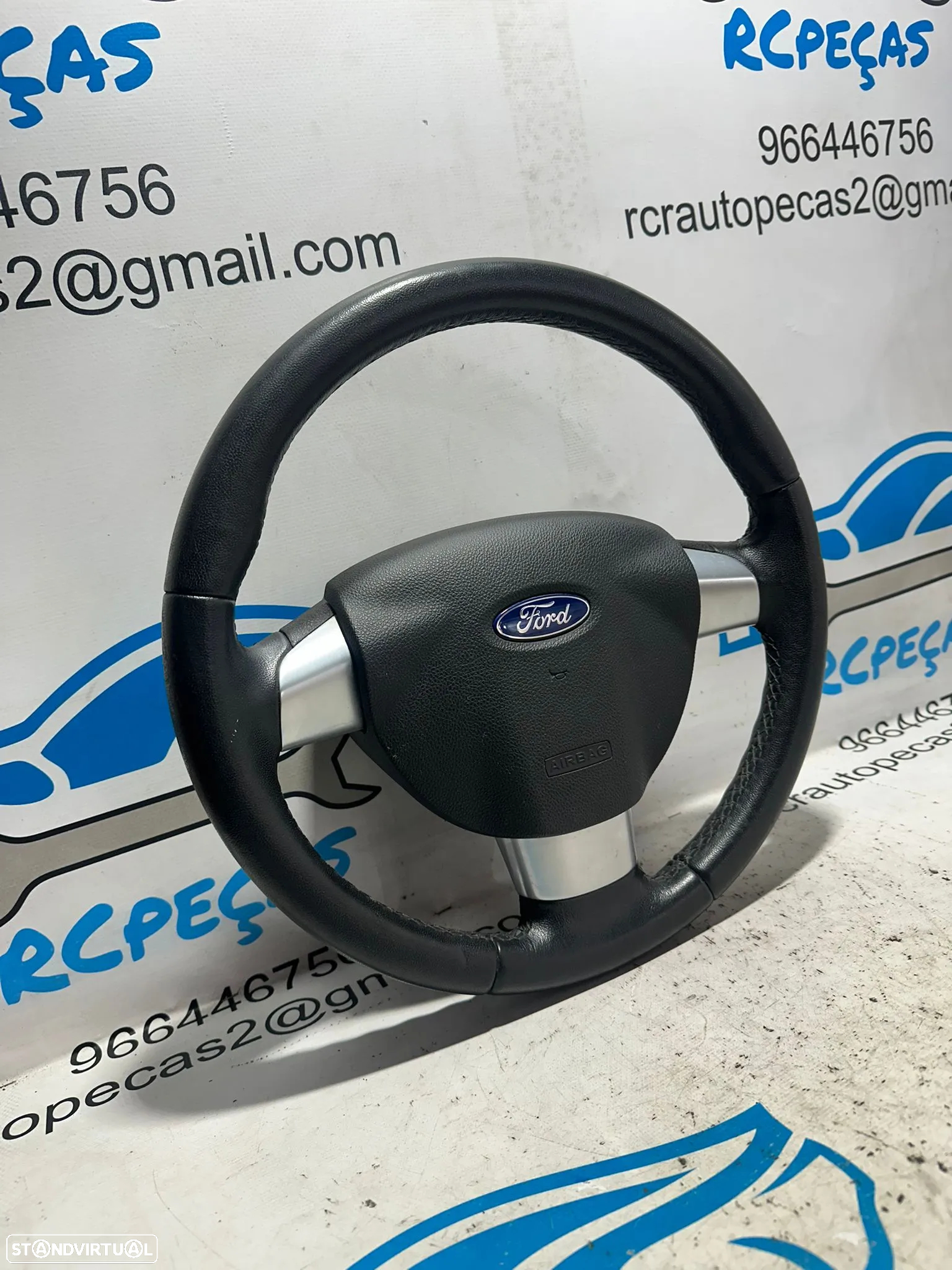 .Volante Completo Pele Ford Focus 2 Mk2 3 Braços - 4