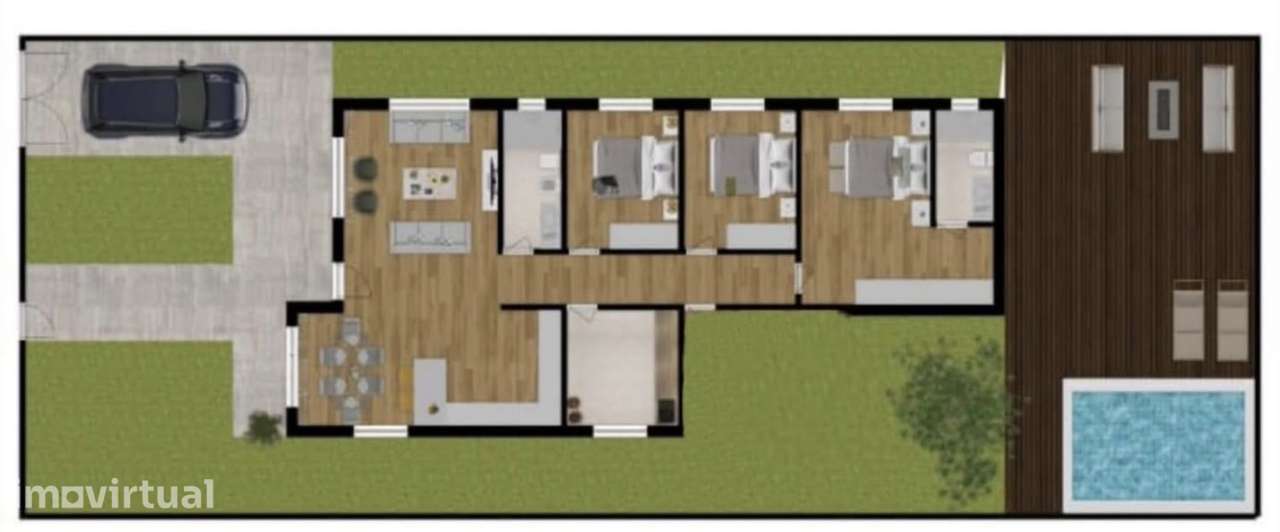 Moradia T3 Nova com Jardim em Campo - Grande imagem: 4/5