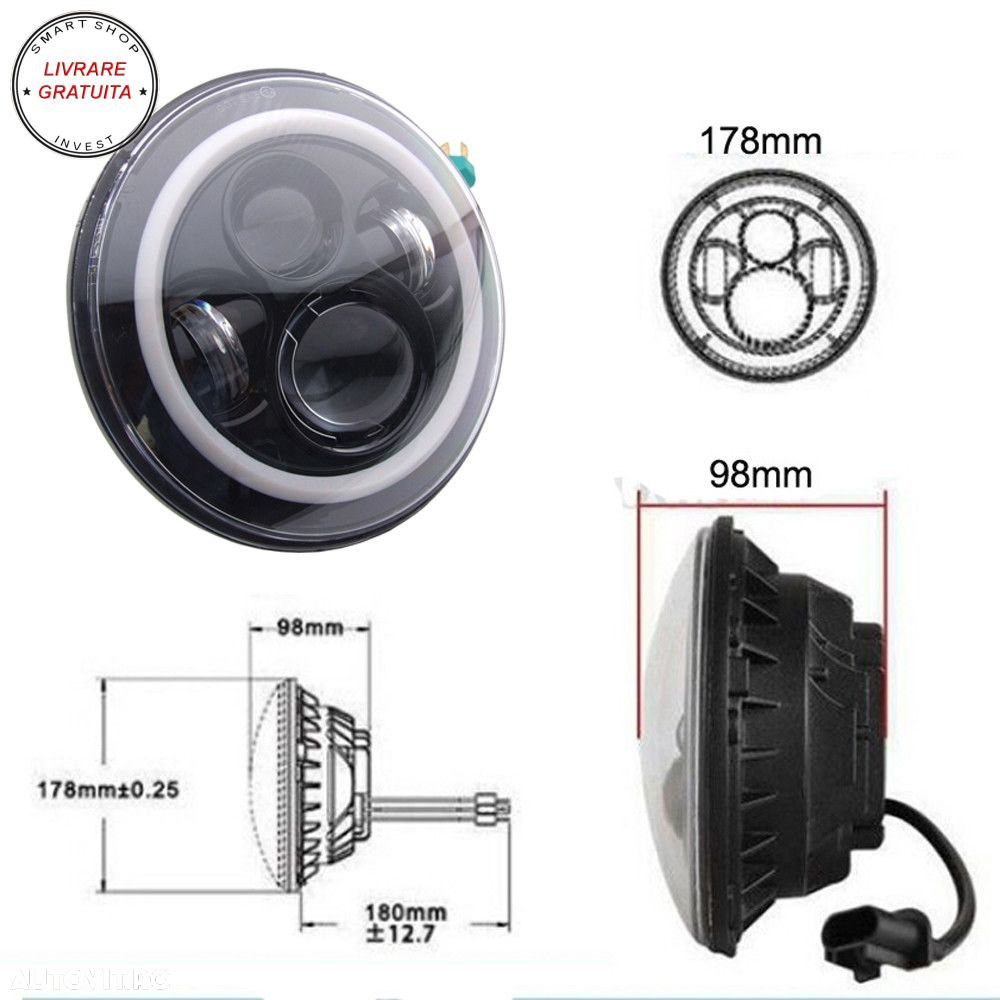 Faruri Full LED CREE Dublu Proiector Jeep Wrangler JK TJ LJ Land Rover Defender Me- livrare gratuita - 2