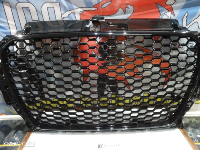 Grelha frontal audi a3 8V 12-16 HATCHBACK / LIMOUSINE / CABRIO, RS3 LOOK preto brilhante - 11