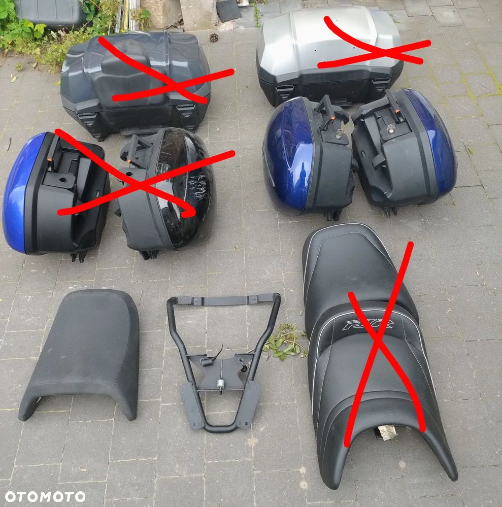 Yamaha FJR  1300 tdm mt tracer kufry siedzenie oryginał siodło bagażnik rączki szyba kufer lusterko zaślepki szyby osłona zaślepki szyby  po 2006 r uchwyt podwyższenie lusterek zadupek zamki kufra zaślepki - 1