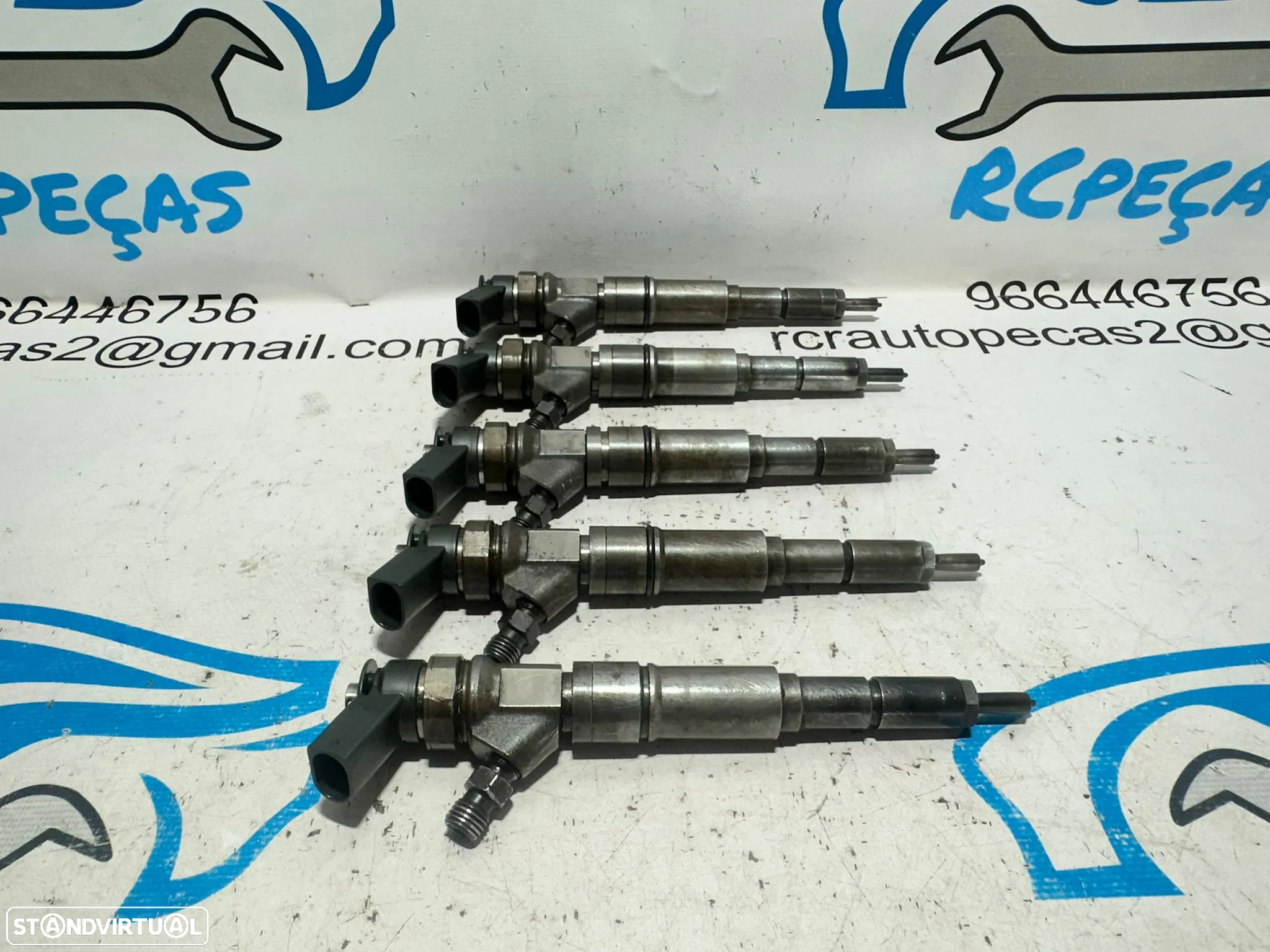 .Conjunto de 5 injetores Bosch BMW Serie 5 E60 Sedan E61 Touring M57D25 256D2 M57 D25 525d 177cv 2006 - 2016 - 9