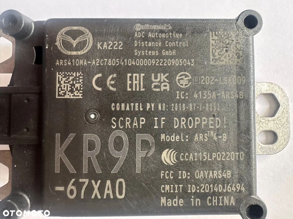 MAZDA 3 CX30 CX60 CX80 CX90 MX-30 Przedni RADAR Czujnik radarowy KR9P67XA0 - 2