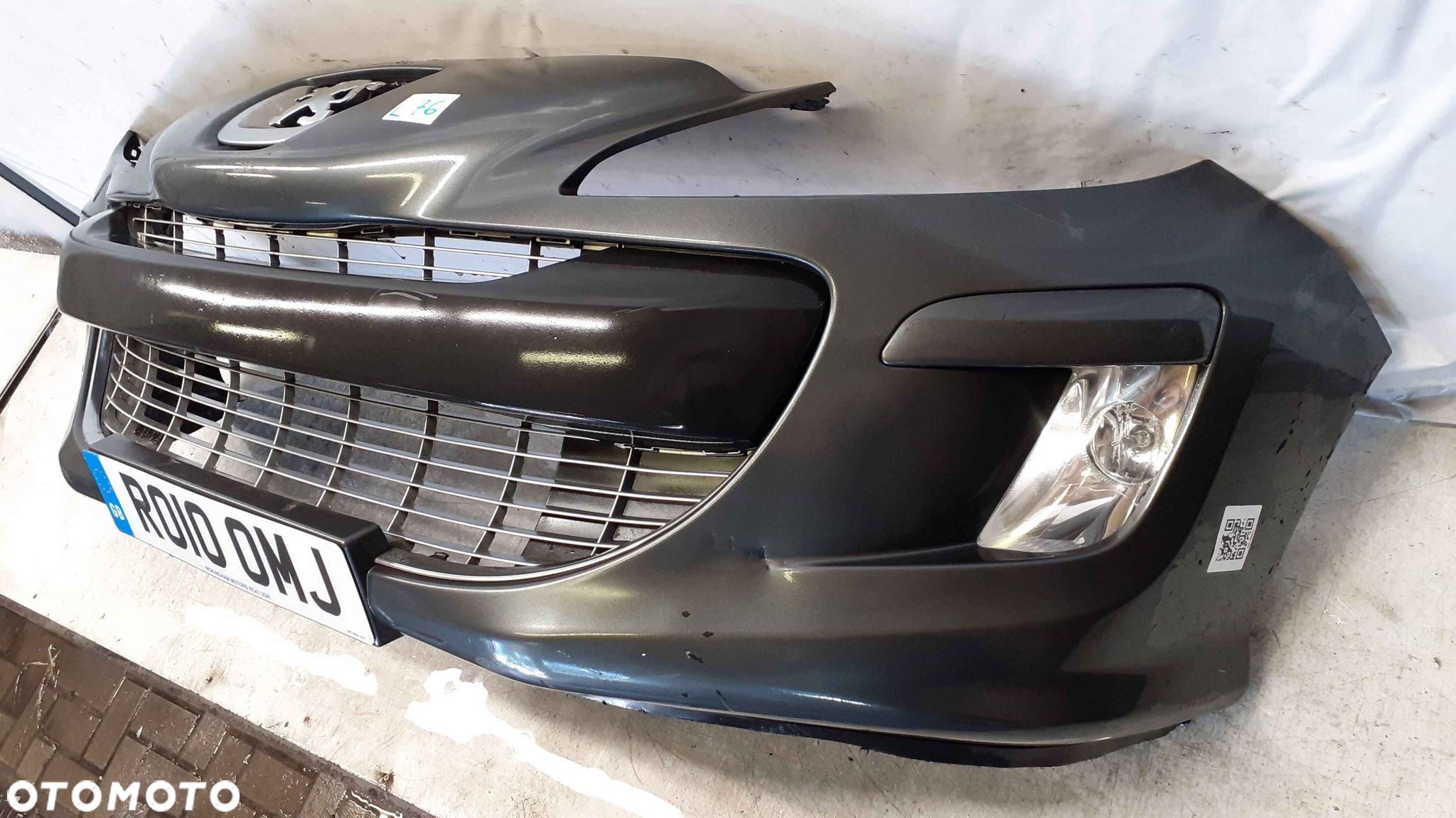 ) ZDERZAK PRZÓD PRZEDNI PEUGEOT 308 KTH SZARY GRAFITOWY HALOGENY - 3