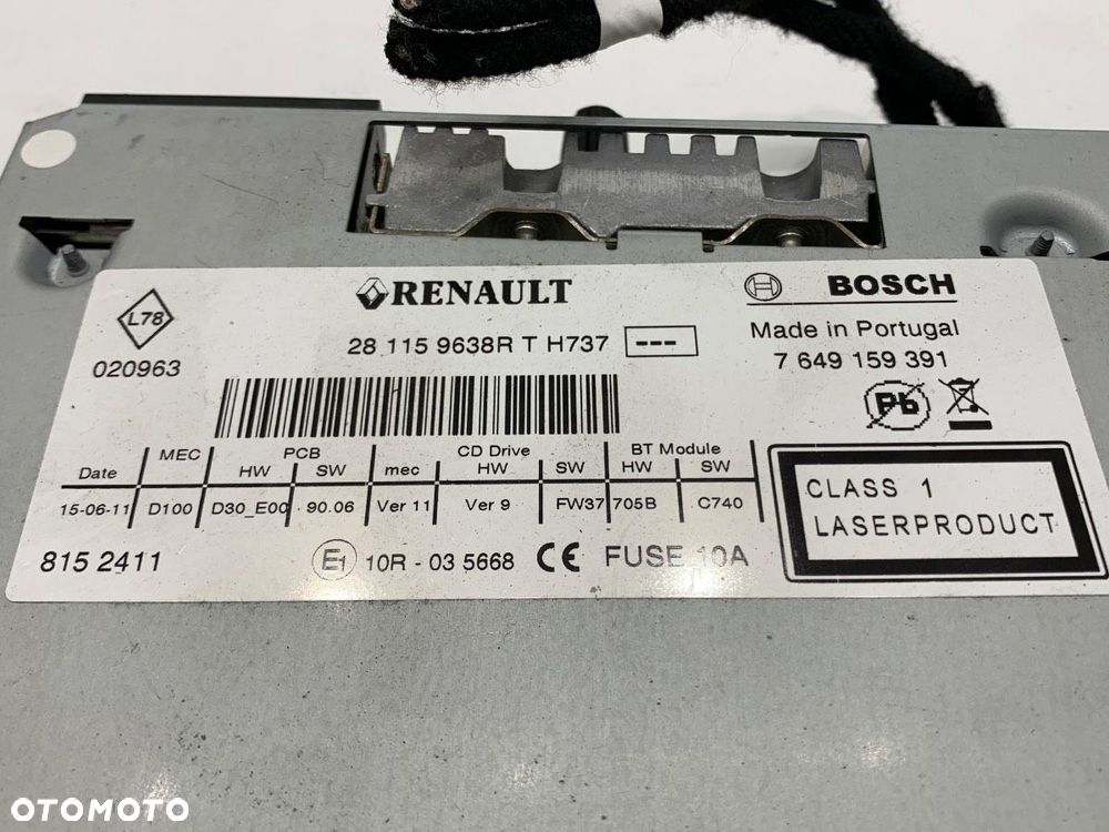 RADIO  RENAULT MEGANE III coupe (DZ0/1_) 2008 - 2022 1.4 TCe (DZ0F, DZ1V) 96 kW [131 KM] benzyna - 5