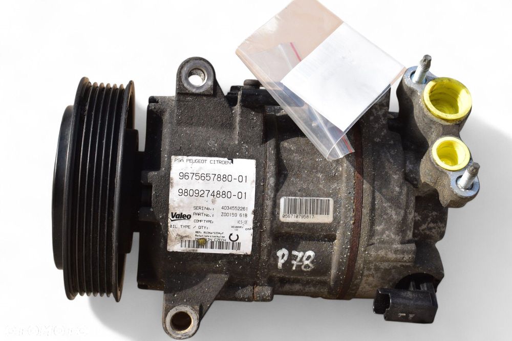 Sprężarka Klimatyzacji PEUGEOT 206 308 CITROEN C4 DS3 1.6 E-HDI 9675657880 - 2