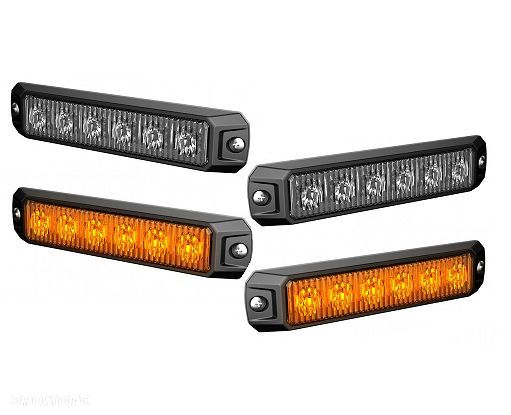 4x STROBOSKOP 6 LED LAMPA OSTRZEGAWCZA 12/24V CE - 1