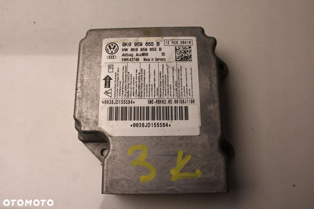 AUDI A4 B8 07R- MODUŁ SENSOR PODUSZEK AIRBAG 8K0959655B - 1