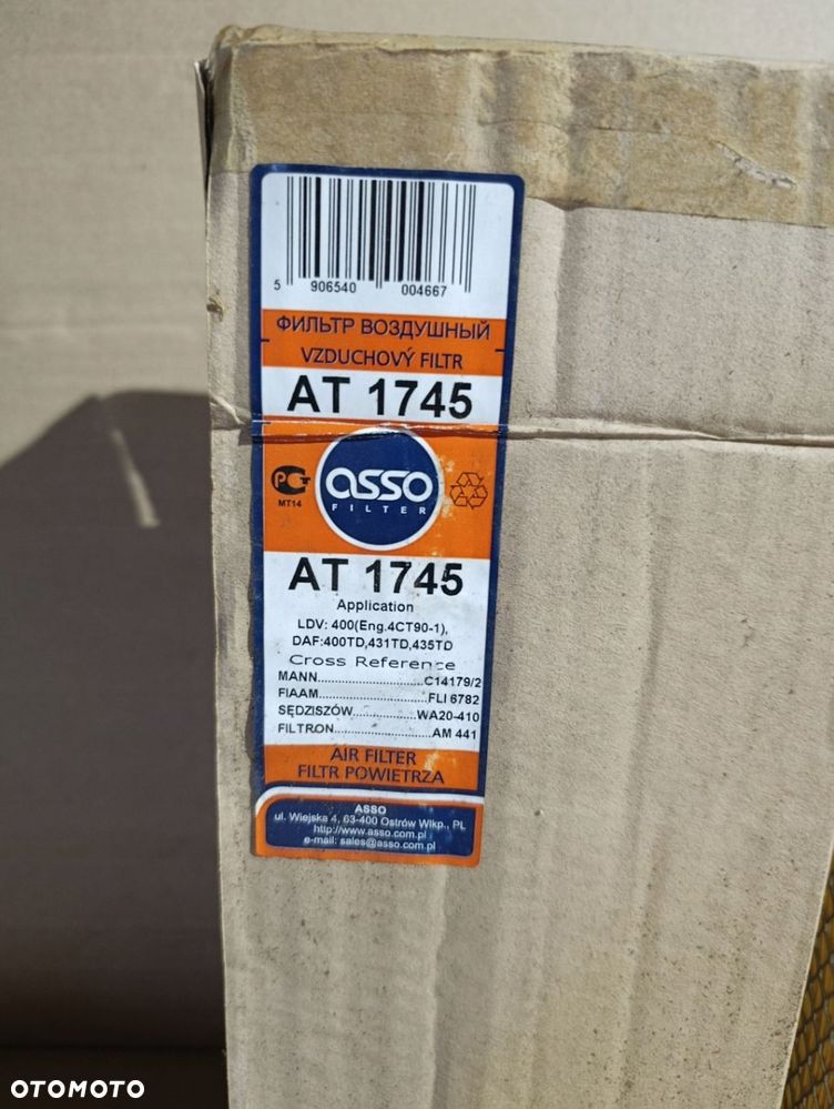 ASSO AT1745 FILTR POWIETRZA DAF LDV LAND ROVER C14179/2 AM441 FLI6782 - 5