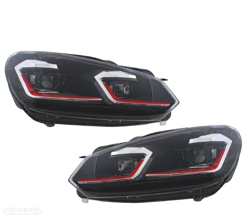 FARÓIS VOLKSWAGEN VW GOLF 6 08-13 LOOK GTI GOLF 7 INDICADORES LEDS DINÂMICOS - 4
