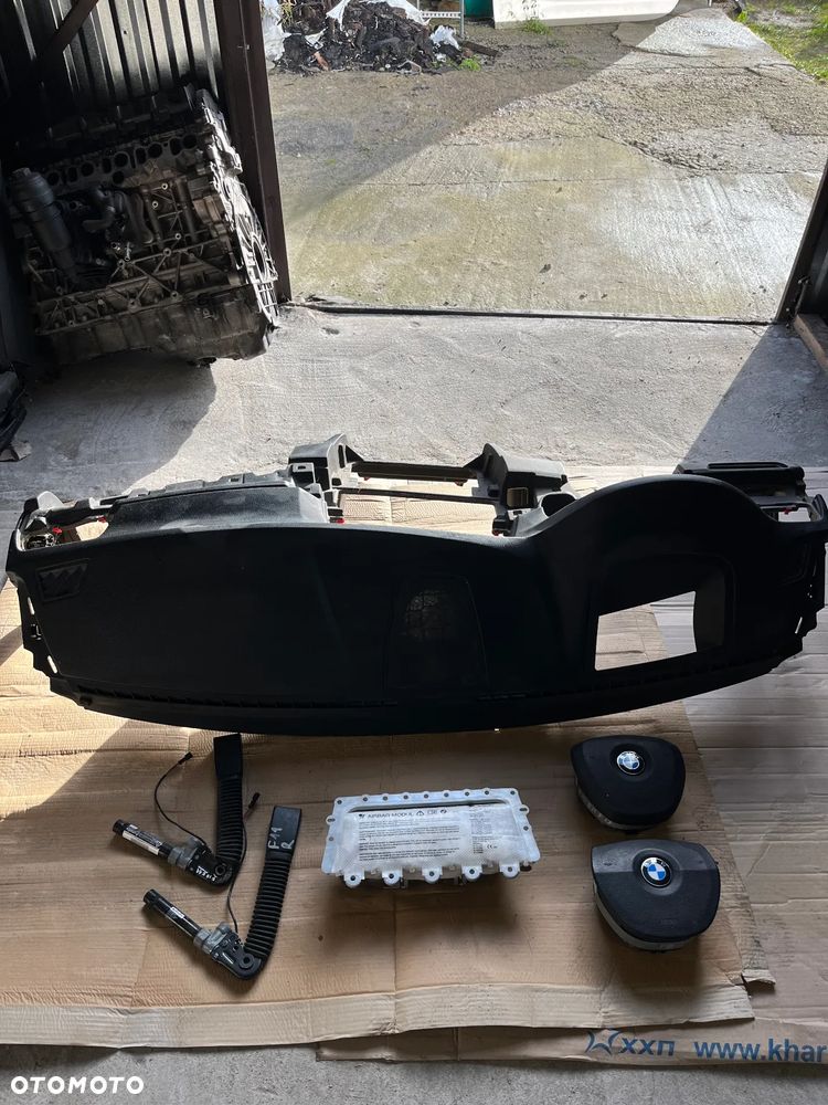 BMW 5 F10 F11 DESKA ROZDZIELCZA KOKPIT KONSOLA HUD ARIBAG NAPINACZE ORYGINAŁ KOMPLET - 1
